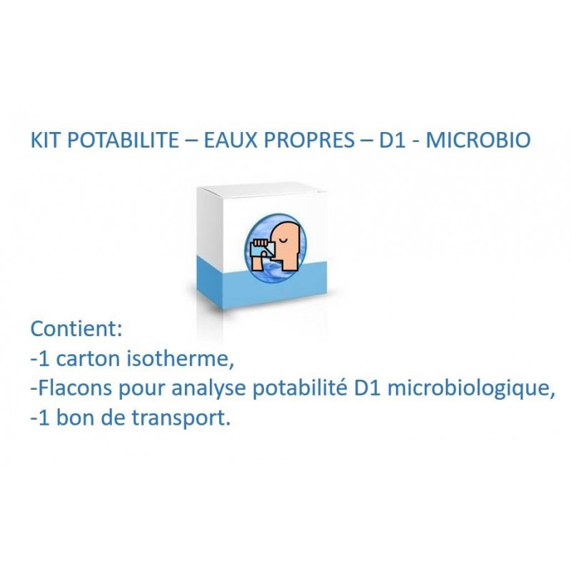 POTABILITE - Kit pour prélèvement potabilité Eaux propres Analyse D1 microbio