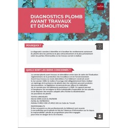 Lot de 20 Fiches Métier - Diagnostic Plomb avant démolition