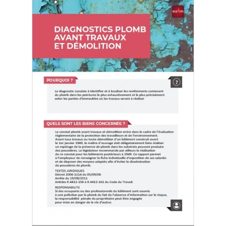 Lot De Fiches M Tier Diagnostic Plomb Avant D Molition