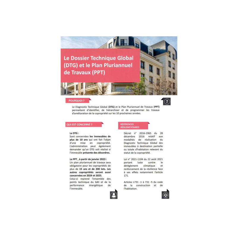 Lot de 20 fiches métiers - Le DTG et le PPT