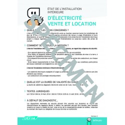 Fiches état d’installation intérieure d’électricité vente et location