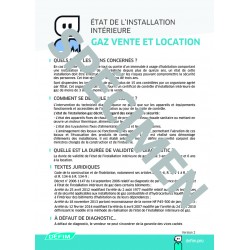 Fiches état de l’installation intérieure gaz vente et location